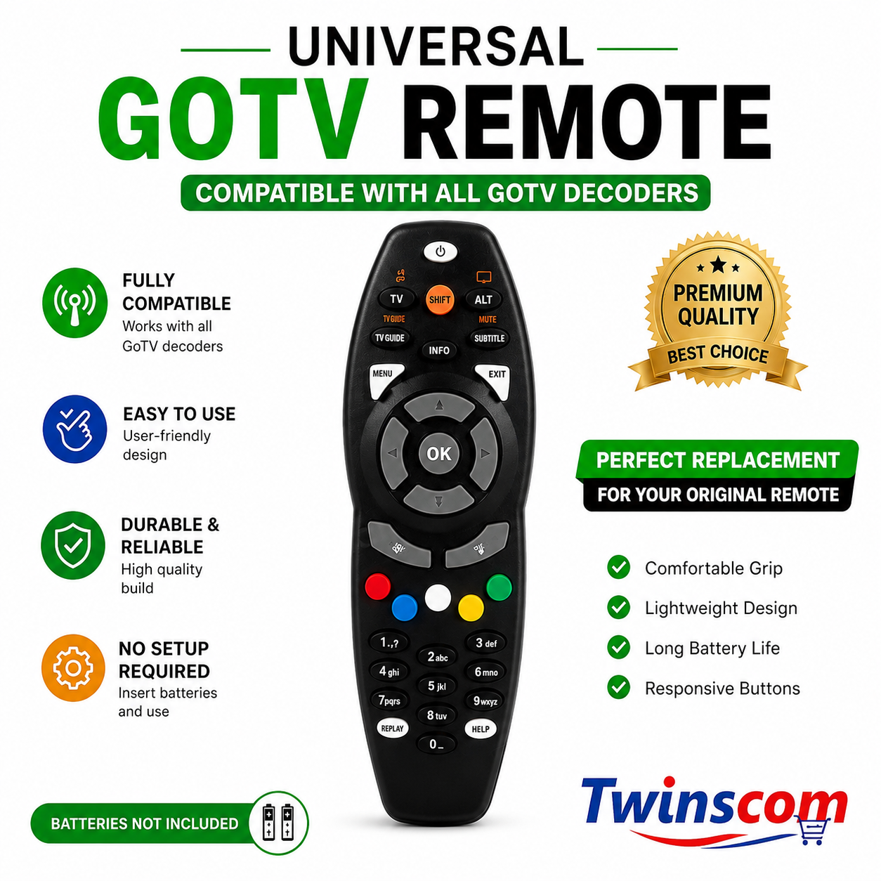 Gotv AD609 remote control