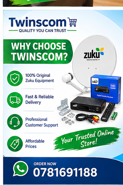 Zuku Digital Satellite Decoder Full Kit – Complete TV Receiver Package with Dish, LNB & Accessories
