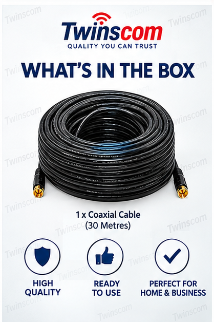 25M Coaxial Cable for DStv, StarTimes & Zuku Satellite TV Antennas – High-Quality Signal Cable