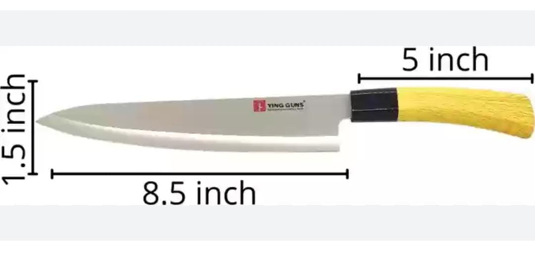 Jinjunli Chef knife with stainless steel blade and wood handle for cutting vegetables, meat and fruits