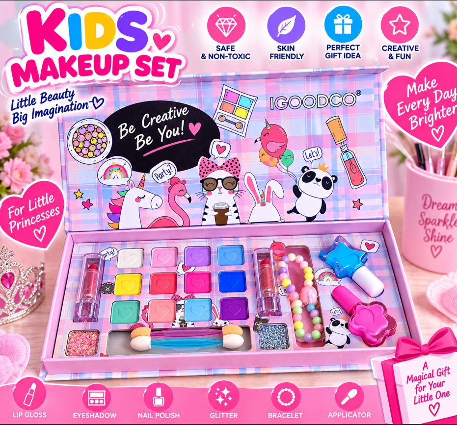 Kids Makeup Kit – Safe, Washable & Fun Beauty Set for Girls