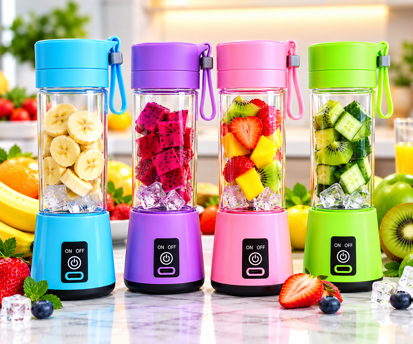 Portable kitchen Blender Juicer, Mixer, USB Rechargeable...