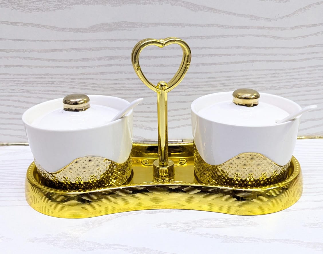 💥 HOT OFFER 💥 - A 2 pc 2pcs  ceramic sugar dishes with stand at affordable price and of very high quality