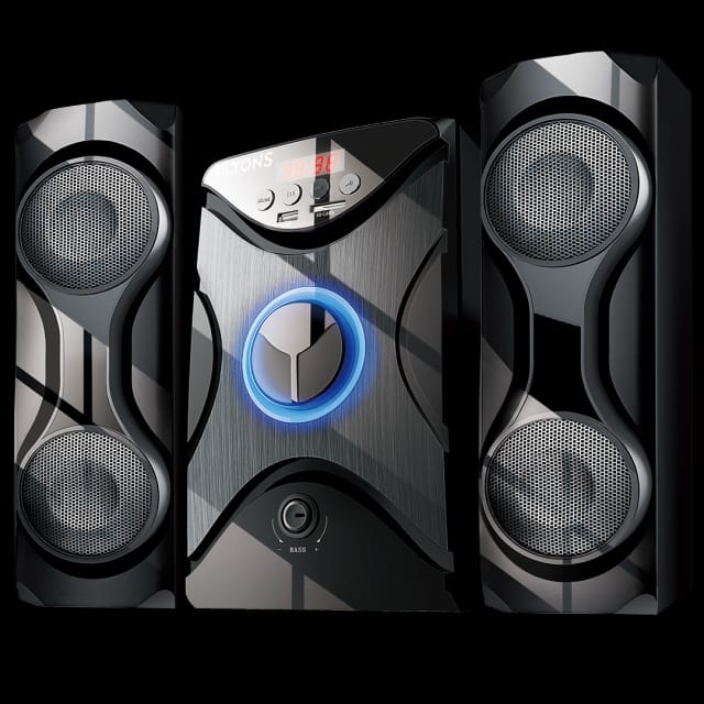 ✨1pc Ailyons ELP 2503K 2.1 Channel Multimedia Woofer Speaker System with Super Bass Subwoofer, Bluetooth, USB, SD Card, FM Radio & Blue LED Accent