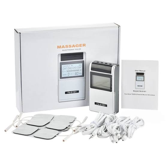 PHYSIOTHERAPY 4-CHANNEL TENS MACHINE, FOUR-CHANNEL ELECTRICAL NERVE STIMULATOR, DIGITAL TENS UNIT FOR PAIN RELIEF, MULTI-CHANNEL PHYSIOTHERAPY STIMULATION DEVICE, PORTABLE ELECTRICAL MUSCLE STIMULATOR