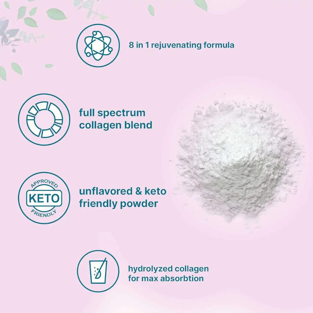 HYDROLYZED MULTI COLLAGEN PEPTIDES POWDER TYPES I, II, III, V, X – SKIN, HAIR & NAILS SUPPORT WITH BIOTIN, VITAMIN C & HYALURONIC ACID (907G) UNFLAVORED
