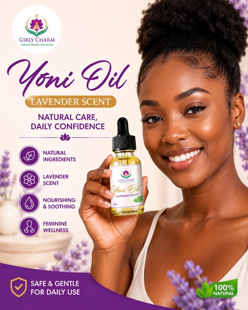 LAVENDER YONI OIL (30ML) – 100% NATURAL FEMININE CARE OIL, HYDRATING, ODOR CONTROL & SOOTHING INTIMATE OIL