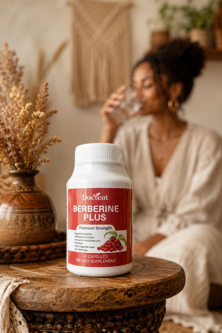 BERBERINE CAPSULES BALANCE BLOOD SUGAR, SUPPORTS WEIGHT LOSS, BOOSTS GUT HEALTH, IMPROVES CHOLESTEROL & HEART HEALTH, REGULATES HORMONES IN PCOS, ENHANCES SKIN CLARITY, YOUR BODY’S NATURAL RESET
