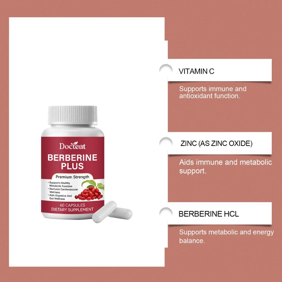BERBERINE CAPSULES BALANCE BLOOD SUGAR, SUPPORTS WEIGHT LOSS, BOOSTS GUT HEALTH, IMPROVES CHOLESTEROL & HEART HEALTH, REGULATES HORMONES IN PCOS, ENHANCES SKIN CLARITY, YOUR BODY’S NATURAL RESET