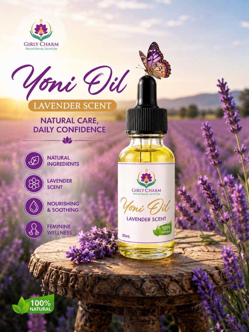 LAVENDER YONI OIL (30ML) – 100% NATURAL FEMININE CARE OIL, HYDRATING, ODOR CONTROL & SOOTHING INTIMATE OIL