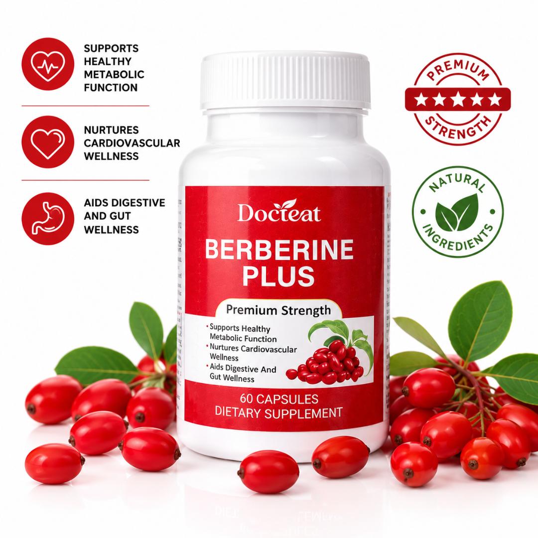 BERBERINE CAPSULES BALANCE BLOOD SUGAR, SUPPORTS WEIGHT LOSS, BOOSTS GUT HEALTH, IMPROVES CHOLESTEROL & HEART HEALTH, REGULATES HORMONES IN PCOS, ENHANCES SKIN CLARITY, YOUR BODY’S NATURAL RESET