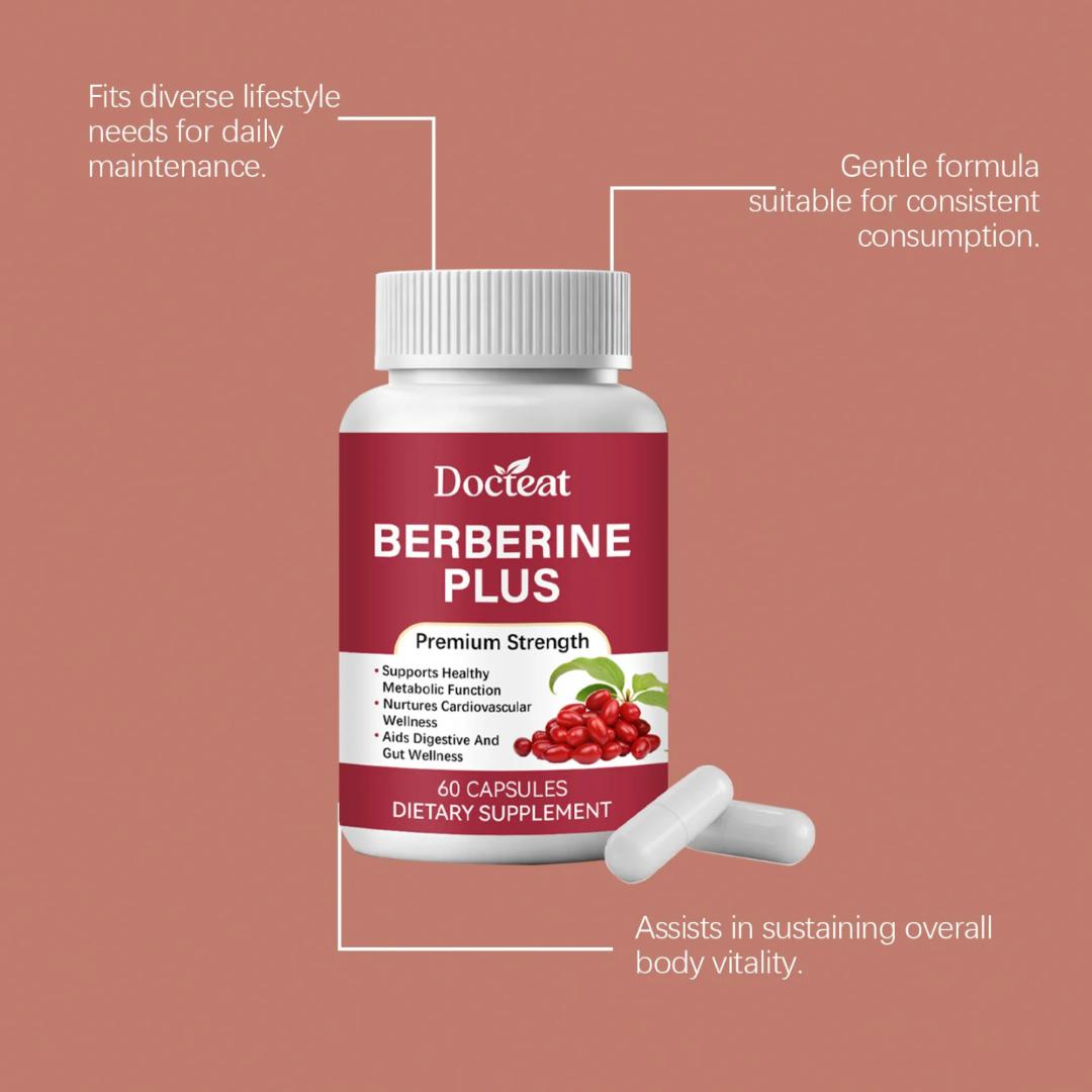 BERBERINE CAPSULES BALANCE BLOOD SUGAR, SUPPORTS WEIGHT LOSS, BOOSTS GUT HEALTH, IMPROVES CHOLESTEROL & HEART HEALTH, REGULATES HORMONES IN PCOS, ENHANCES SKIN CLARITY, YOUR BODY’S NATURAL RESET