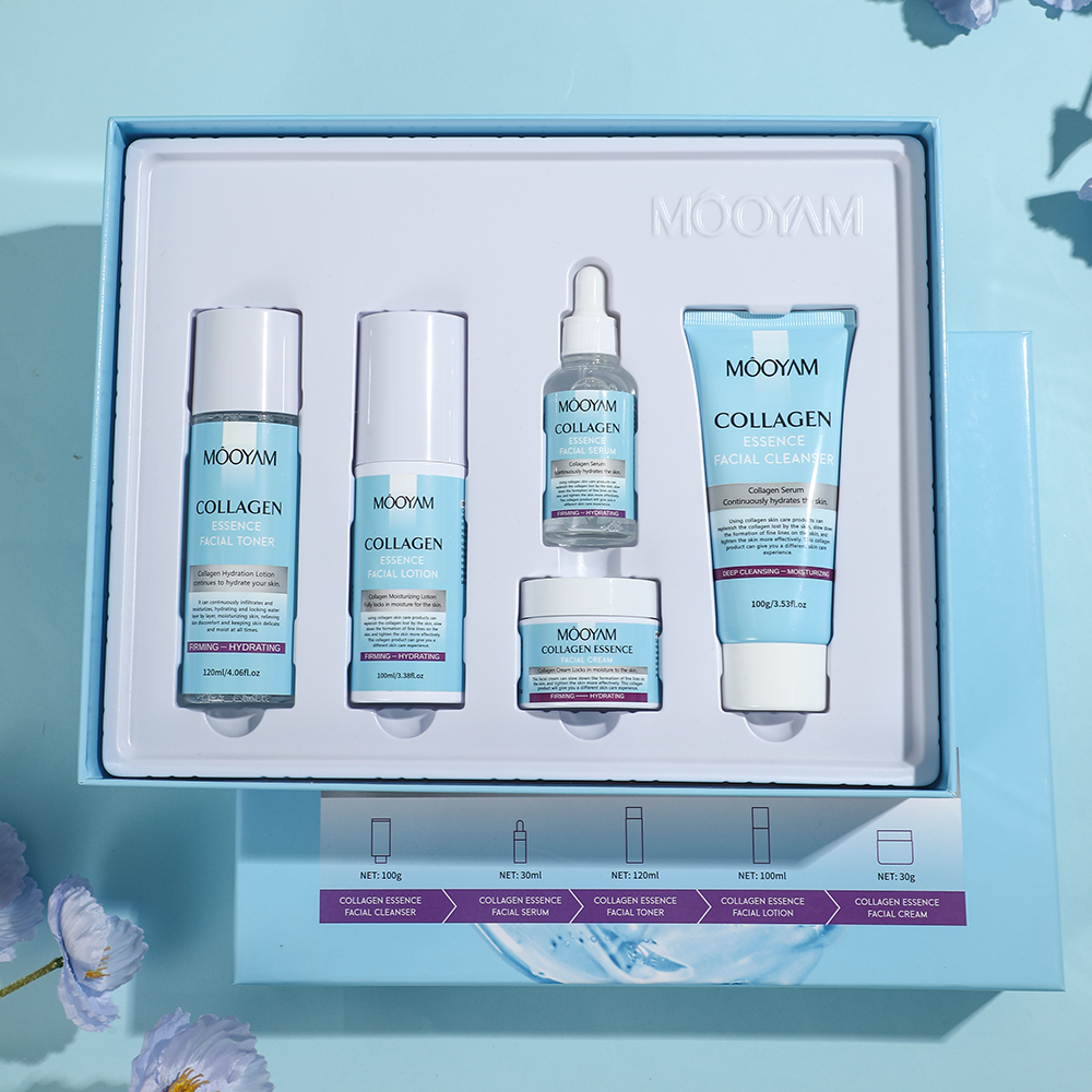 HYDROLYZED COLLAGEN SKIN PERFECTION SKINCARE SET - COMPLETE 5-PIECE ANTI-AGING RITUAL FOR FIRMING, WRINKLE REDUCTION & YOUTHFUL RADIANCE