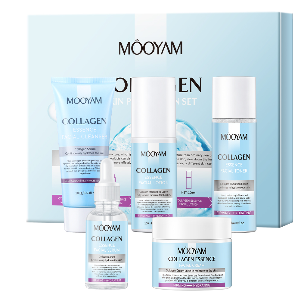 HYDROLYZED COLLAGEN SKIN PERFECTION SKINCARE SET - COMPLETE 5-PIECE ANTI-AGING RITUAL FOR FIRMING, WRINKLE REDUCTION & YOUTHFUL RADIANCE
