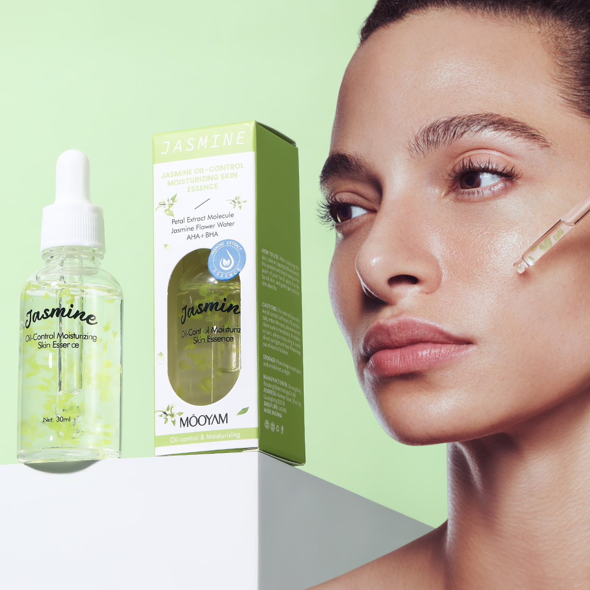 JASMINE OIL-CONTROL MOISTURIZING SKIN ESSENCE 30ML - AHA + BHA DARK SPOT REMOVER, ACNE TREATMENT & PORE TIGHTENING FACIAL SERUM FOR OILY SKIN