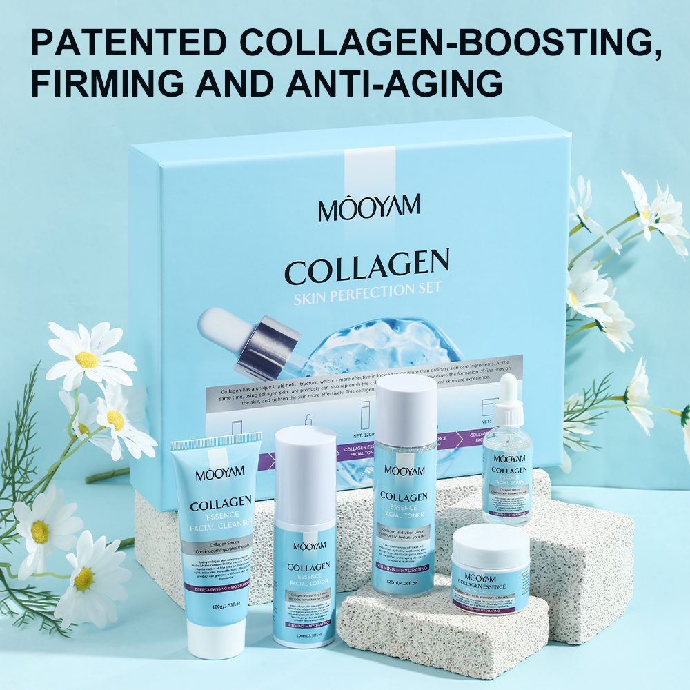 HYDROLYZED COLLAGEN SKIN PERFECTION SKINCARE SET - COMPLETE 5-PIECE ANTI-AGING RITUAL FOR FIRMING, WRINKLE REDUCTION & YOUTHFUL RADIANCE