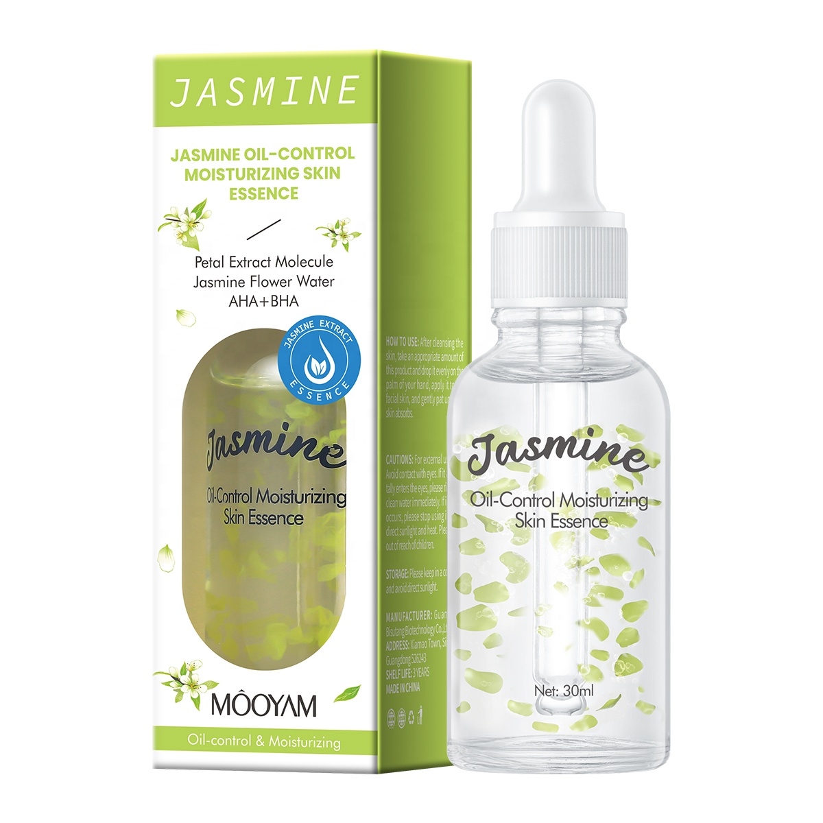 JASMINE OIL-CONTROL MOISTURIZING SKIN ESSENCE 30ML - AHA + BHA DARK SPOT REMOVER, ACNE TREATMENT & PORE TIGHTENING FACIAL SERUM FOR OILY SKIN