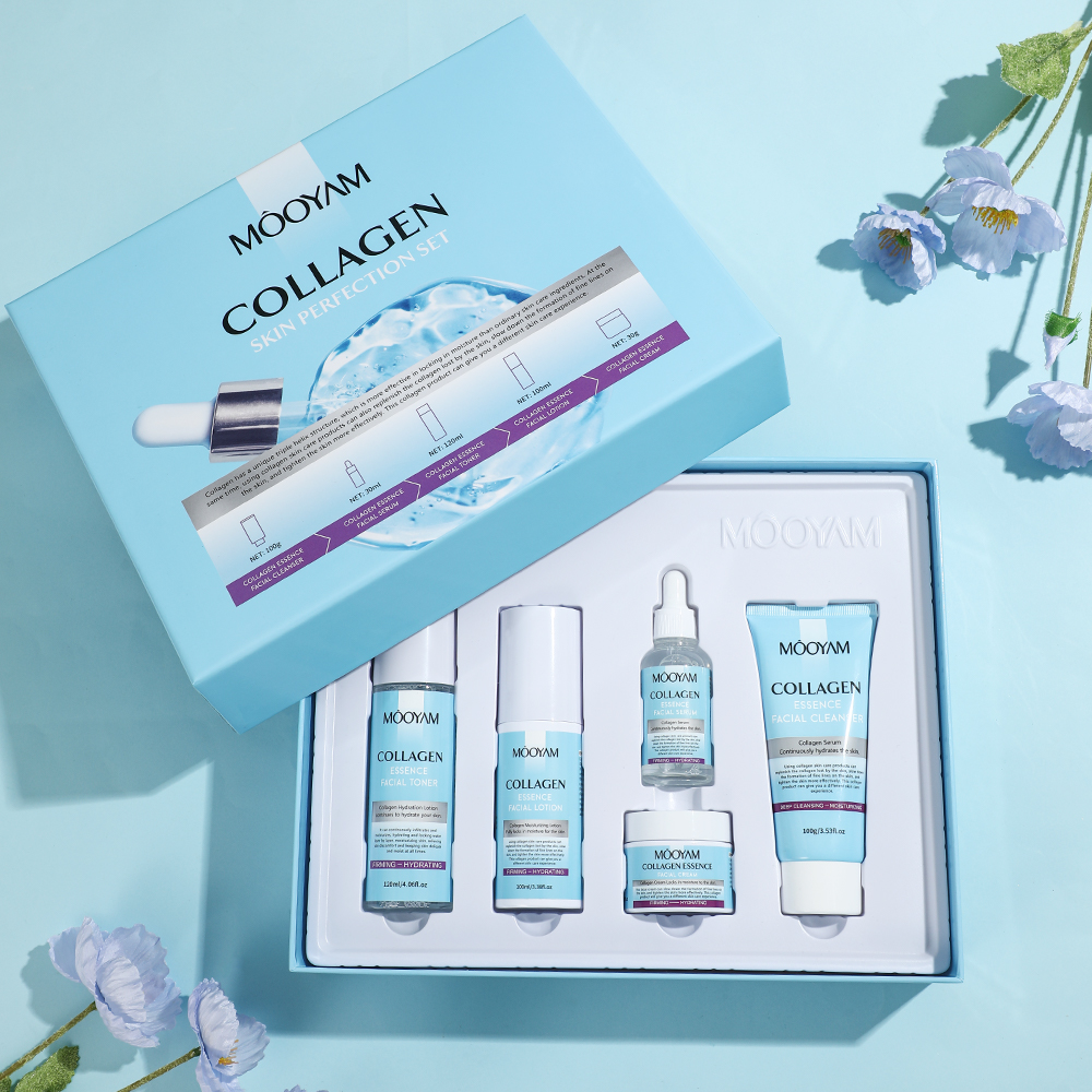 HYDROLYZED COLLAGEN SKIN PERFECTION SKINCARE SET - COMPLETE 5-PIECE ANTI-AGING RITUAL FOR FIRMING, WRINKLE REDUCTION & YOUTHFUL RADIANCE