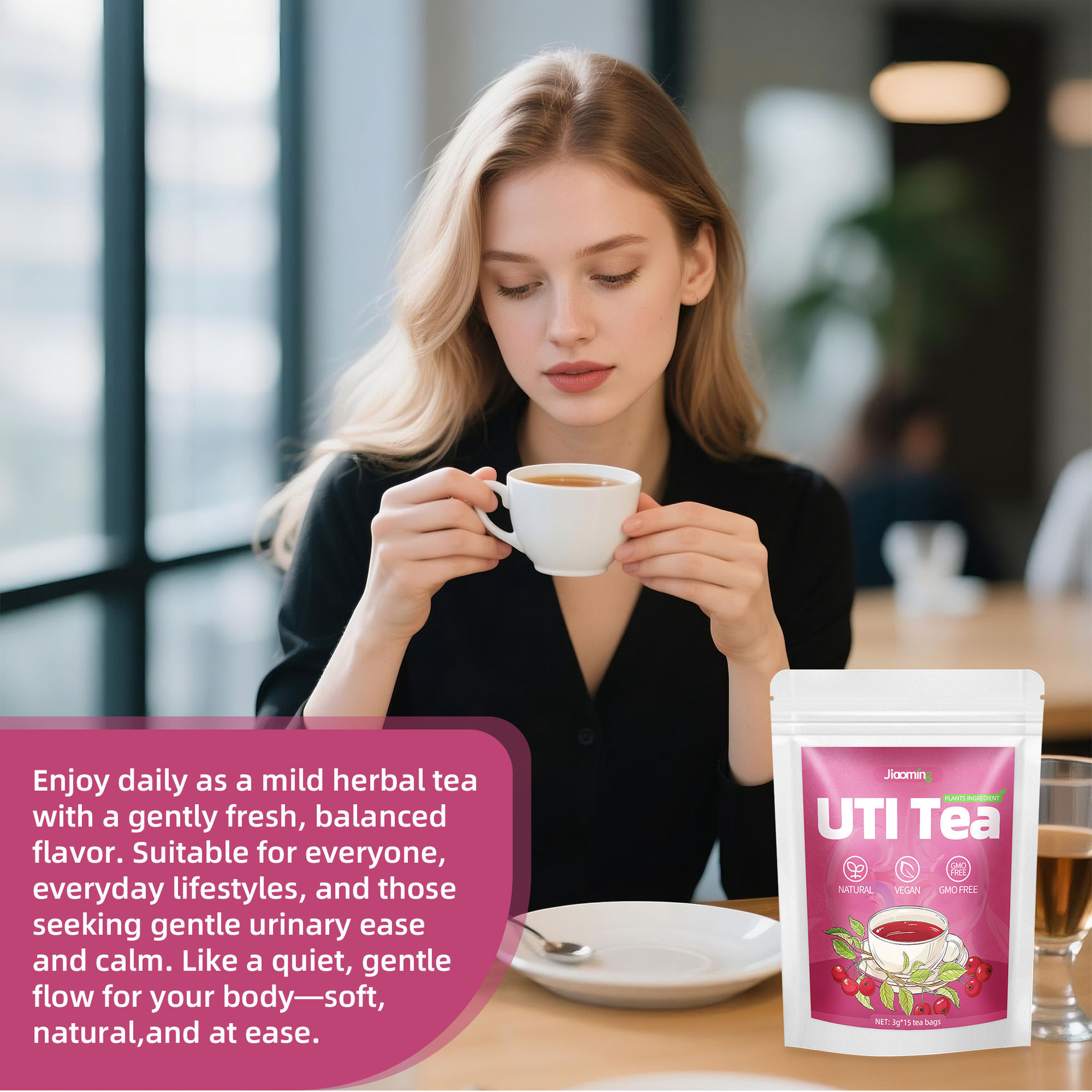 NATURAL CRANBERRY UTI DETOX TEA (20 LARGE 5G TEA BAGS) – URINARY TRACT SUPPORT, BLADDER CLEANSE & KIDNEY FLUSH HERBAL WELLNESS INFUSION (CAFFEINE-FREE)