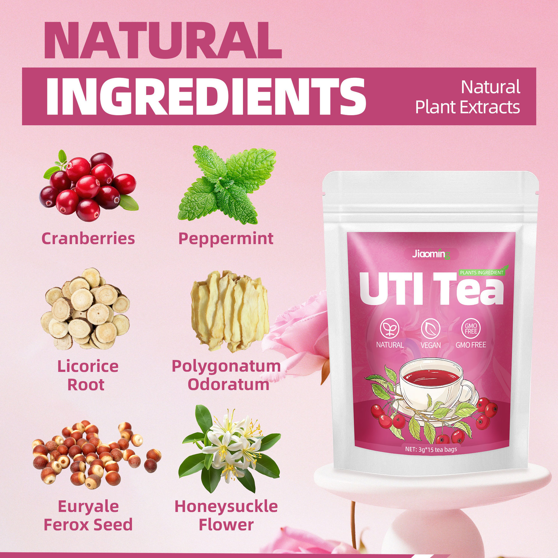 NATURAL CRANBERRY UTI DETOX TEA (20 LARGE 5G TEA BAGS) – URINARY TRACT SUPPORT, BLADDER CLEANSE & KIDNEY FLUSH HERBAL WELLNESS INFUSION (CAFFEINE-FREE)