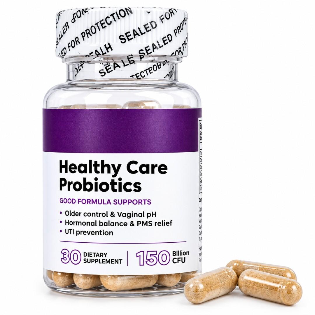 WOMEN'S HEALTHY CARE PROBIOTICS SUPPORTS HORMONAL BALANCE, VAGINAL PH BALANCE, ELIMINATES ODOR, PMS RELIEF & INTIMATE WELLNESS (30 CAPSULES)