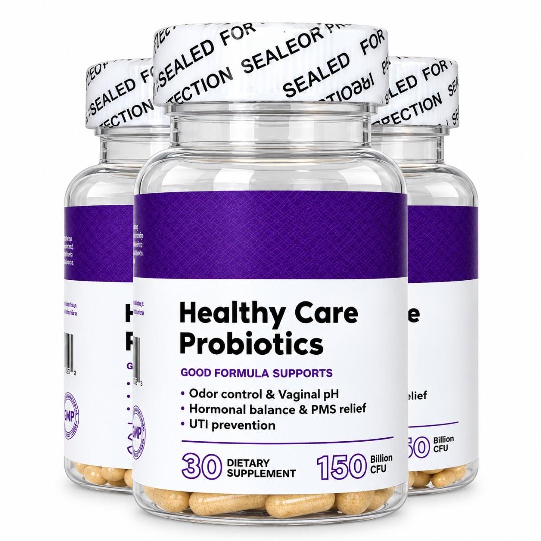 WOMEN'S HEALTHY CARE PROBIOTICS SUPPORTS HORMONAL BALANCE, VAGINAL PH BALANCE, ELIMINATES ODOR, PMS RELIEF & INTIMATE WELLNESS (30 CAPSULES)