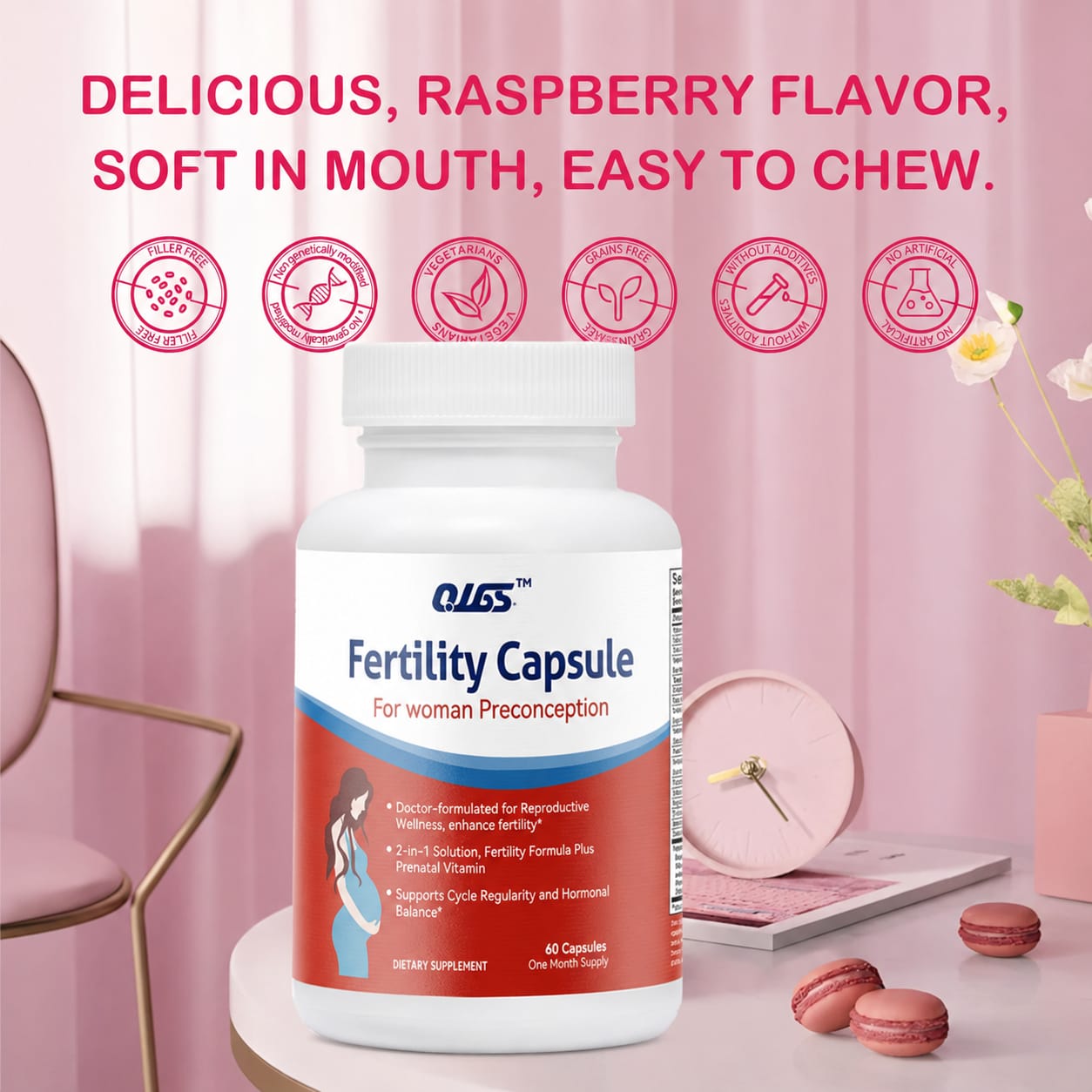 FEMALE FERTILITY SUPPORT (60 CAPS) - DOCTOR-FORMULATED 2-IN-1 PRECONCEPTION & PRENATAL VITAMINS FOR FAST & HEALTHY CONCEPTION | PREGNANCY BOOST SUPPLEMENTS FOR KENYAN WOMEN.