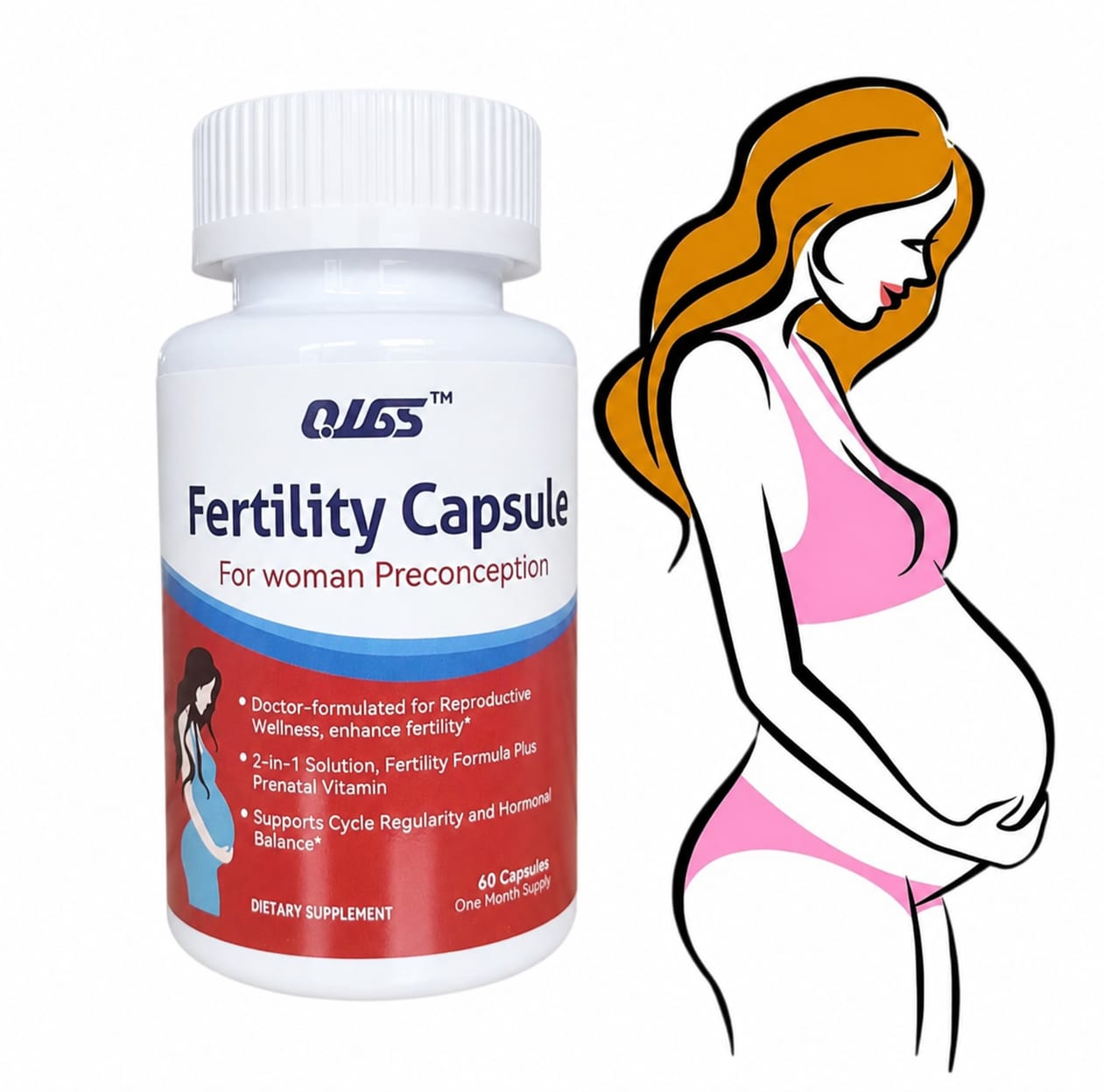 FEMALE FERTILITY SUPPORT (60 CAPS) - DOCTOR-FORMULATED 2-IN-1 PRECONCEPTION & PRENATAL VITAMINS FOR FAST & HEALTHY CONCEPTION | PREGNANCY BOOST SUPPLEMENTS FOR KENYAN WOMEN.