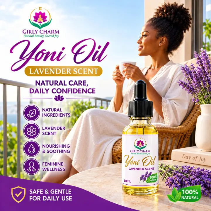 LAVENDER YONI OIL (30ML) – 100% NATURAL FEMININE CARE OIL, HYDRATING, ODOR CONTROL & SOOTHING INTIMATE OIL
