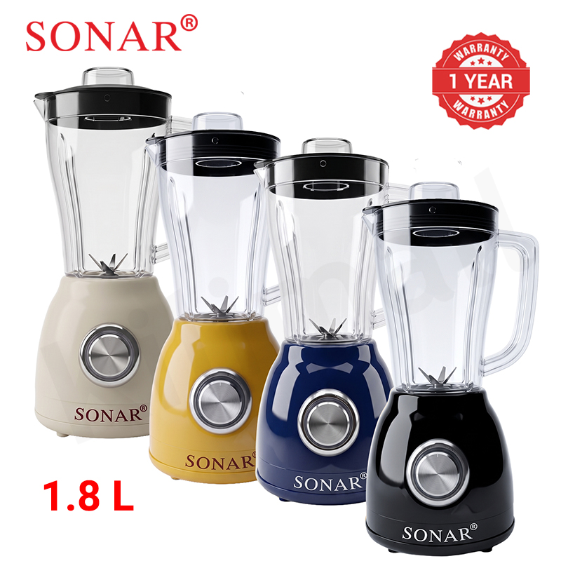 Sonar 1.8L 2 In 1 Countertop Blender Fruit Juicer 6-Leaf Blade with Tri-body Vortex and Grinding Cup Safety Inner-Lock UX-2