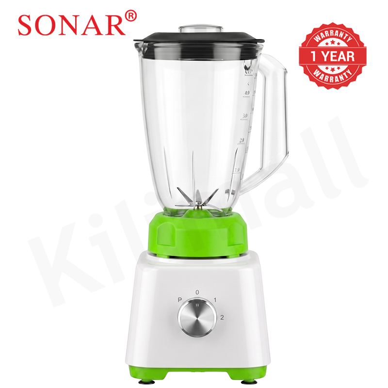 Sonar 1.8L 2 In 1 Countertop Blender Fruit Juicer 6-Leaf Blade with Tri-body Vortex and Grinding Cup Safety Inner-Lock UX-1