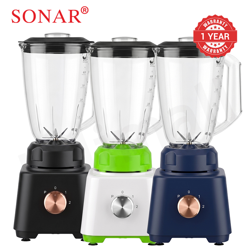 Sonar 1.8L 2 In 1 Countertop Blender Fruit Juicer 6-Leaf Blade with Tri-body Vortex and Grinding Cup Safety Inner-Lock UX-1