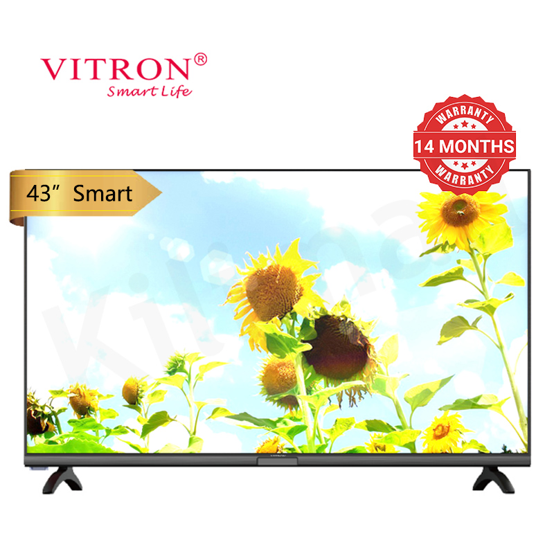 Vitron 43 inch QLED Smart TV HTC4300QFS Android 16 Bluetooth Television Full HD Frameless TV with Netflix Youtube Television 1G+8G
