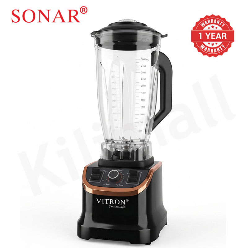 Vitron 5L Commercial Countertop Blender Fruit Juicer 6-Leaf Blade 15-Gear Control Panel Powerful Blender Overheat Protection VB-301