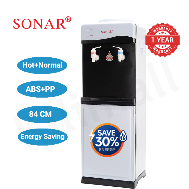 Sonar Genuine Top Loading Hot and Normal Standing Water Dispenser with Storage Cabinet Energy Saving Hot and Warm Water Dispenser 1 Year Warranty JY-001 28*28*84 cm