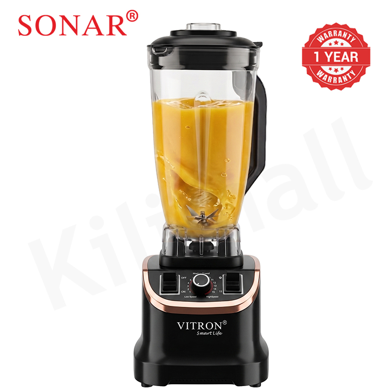 Vitron 5L Commercial Countertop Blender Fruit Juicer 6-Leaf Blade 15-Gear Control Panel Powerful Blender Overheat Protection VB-301