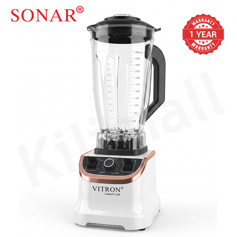 Vitron 5L Commercial Countertop Blender Fruit Juicer 6-Leaf Blade 15-Gear Control Panel Powerful Blender Overheat Protection VB-301