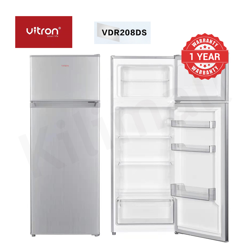 【Clearance Sale】Vitron 206L Double Doors Fridge VDR208DS Energy Saving Freezer Household Applicances Refrigerator with LED Light