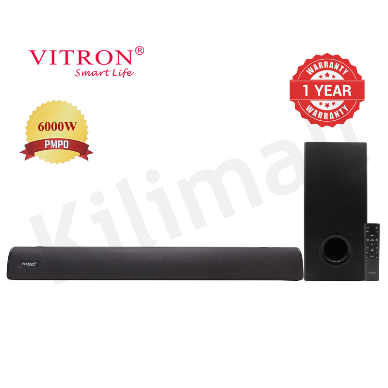 Vitron 6000W 2.1CH Woofer Speaker System Wired Soundbar System Home Audio with AUX USB Bluetooth Rich Bass V51SB