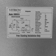 Vitron 95L Fridge Single Door Refrigerator VDR90SS/VDR90SG Energy Saving Fridge Low Noise with 1 Year Warranty