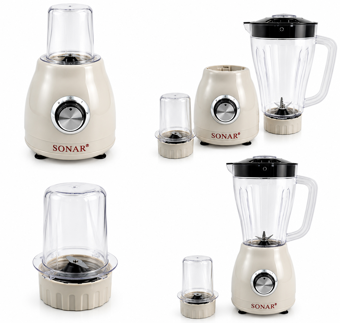 Sonar 1.8L 2 In 1 Countertop Blender Fruit Juicer 6-Leaf Blade with Tri-body Vortex and Grinding Cup Safety Inner-Lock UX-2