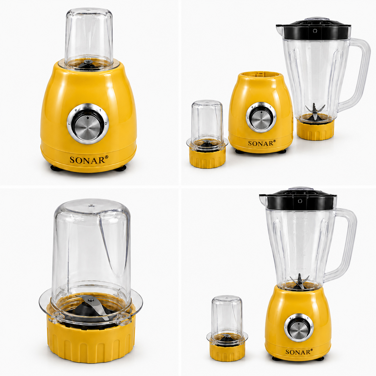 Sonar 1.8L 2 In 1 Countertop Blender Fruit Juicer 6-Leaf Blade with Tri-body Vortex and Grinding Cup Safety Inner-Lock UX-2
