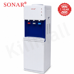 Sonar Top Loading Hot and Normal Water Dispenser Freestanding Water with 3 Push Cup Taps Multi-Size Bucket Adaptation Water Machine Perfect for Home and Office SR-L9