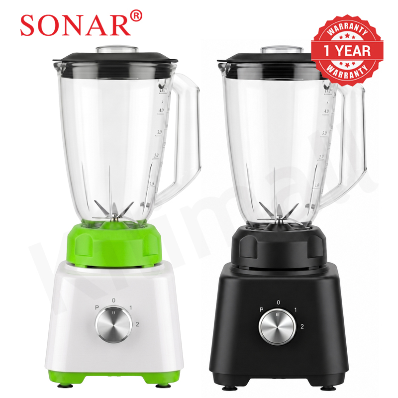 Sonar 1.8L 2 In 1 Countertop Blender Fruit Juicer 6-Leaf Blade with Tri-body Vortex and Grinding Cup Safety Inner-Lock UX-1