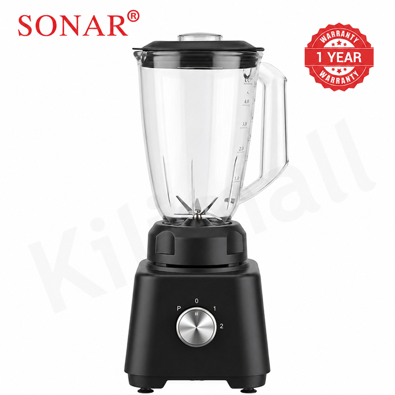 Sonar 1.8L 2 In 1 Countertop Blender Fruit Juicer 6-Leaf Blade with Tri-body Vortex and Grinding Cup Safety Inner-Lock UX-1