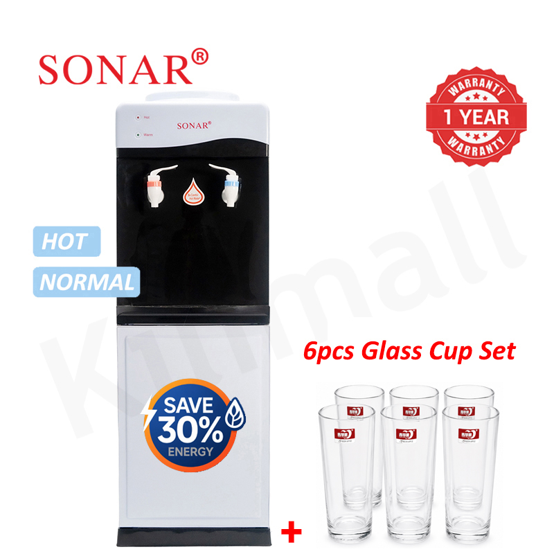 Sonar Genuine Top Loading Hot and Normal Standing Water Dispenser with Storage Cabinet Energy Saving Hot and Warm Water Dispenser 1 Year Warranty JY-001 28*28*84 cm