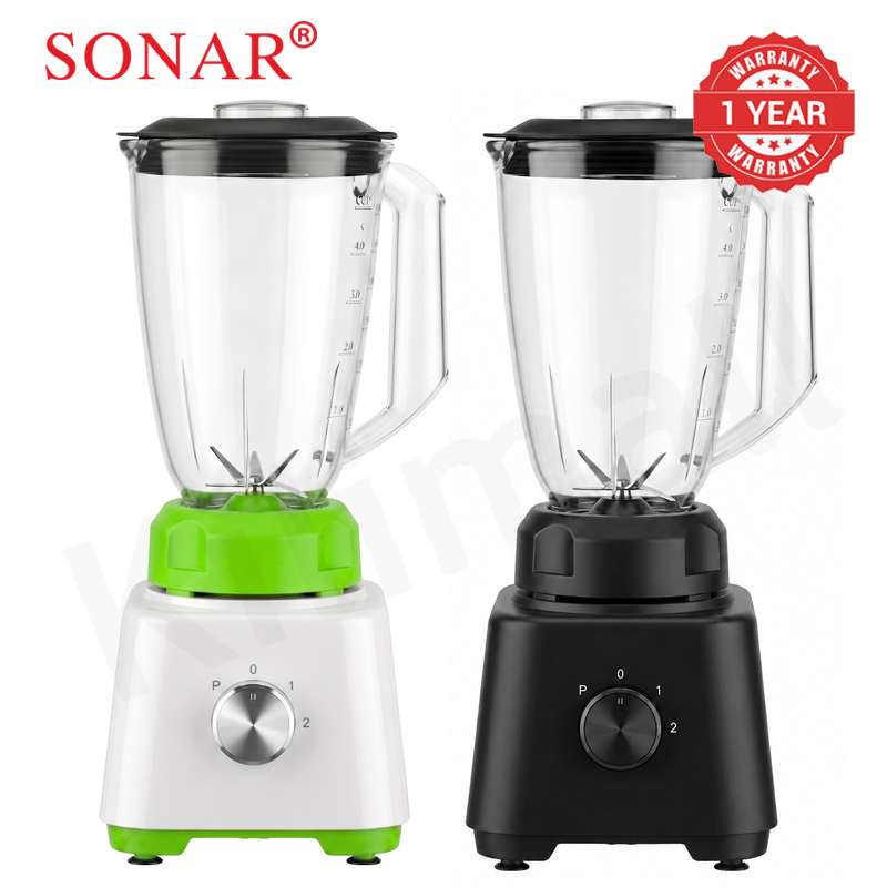 Sonar 1.8L 2 In 1 Countertop Blender Fruit Juicer 6-Leaf Blade with Tri-body Vortex and Grinding Cup Safety Inner-Lock UX-1