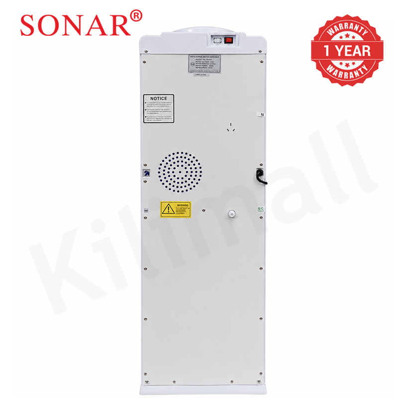 Sonar Top Loading Hot and Normal Water Dispenser Freestanding Water with 3 Push Cup Taps Multi-Size Bucket Adaptation Water Machine Perfect for Home and Office SR-L9