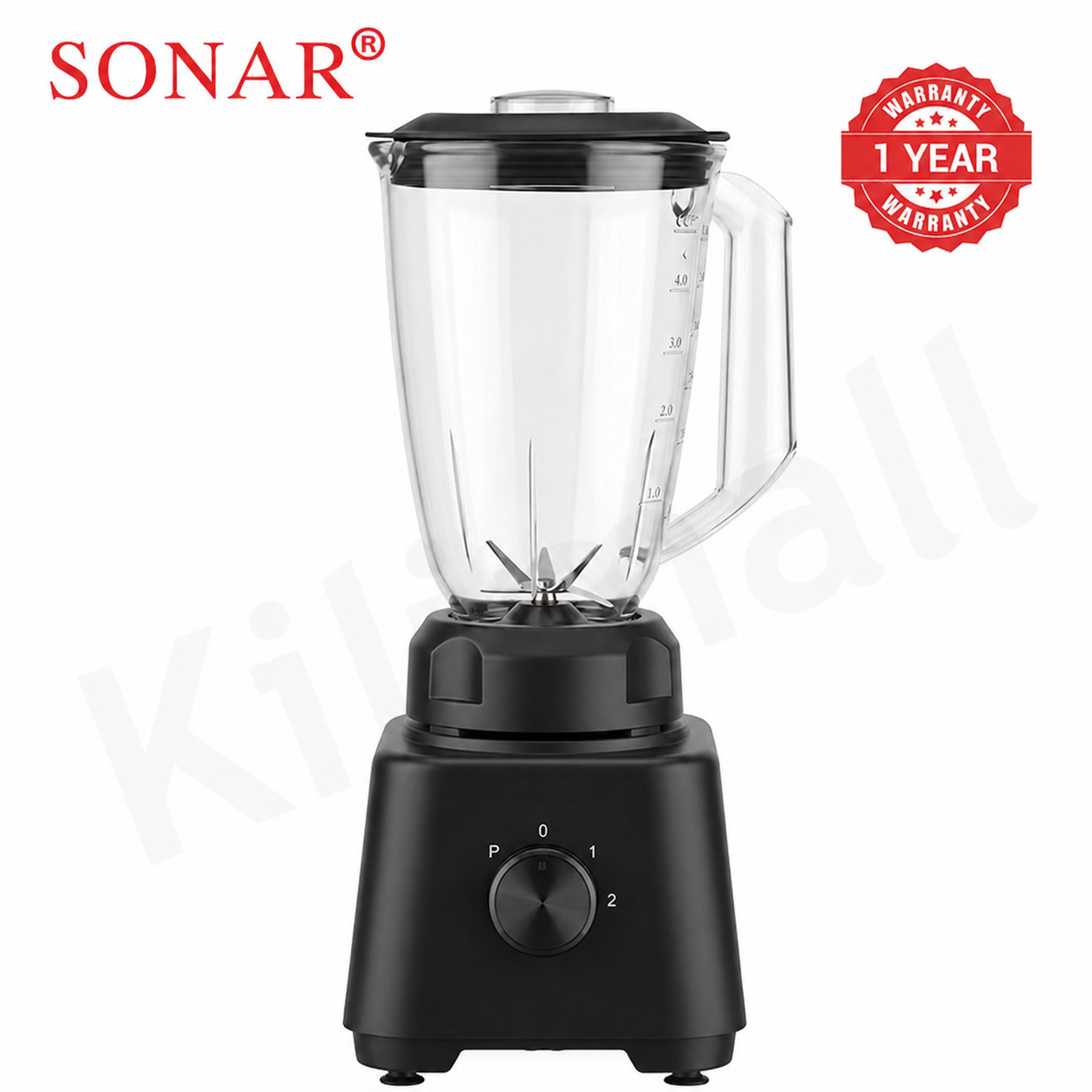 Sonar 1.8L 2 In 1 Countertop Blender Fruit Juicer 6-Leaf Blade with Tri-body Vortex and Grinding Cup Safety Inner-Lock UX-1