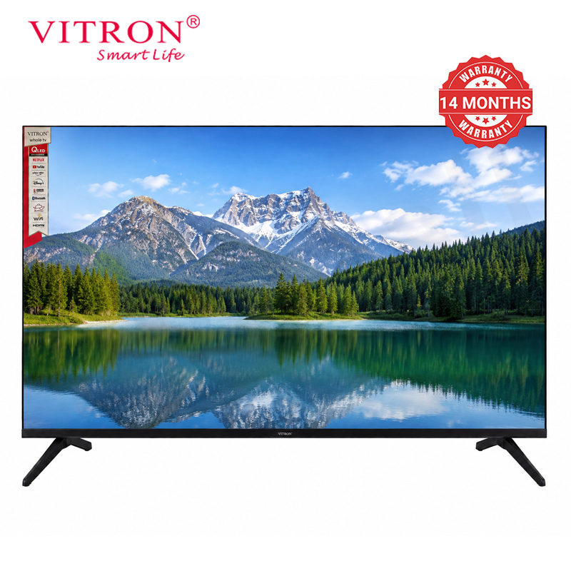 Vitron 50 Inch 2K Whale Smart TV Frameless QLED Television with Bluetooth Netflix Youtube HTC50QW Dual Voice Assistants 2026 New Model